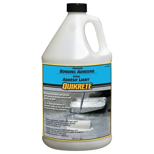 Concrete Bonding Adhesive, Liquid, Vinyl Acetate, White, 1 gal Jug - pack of 4