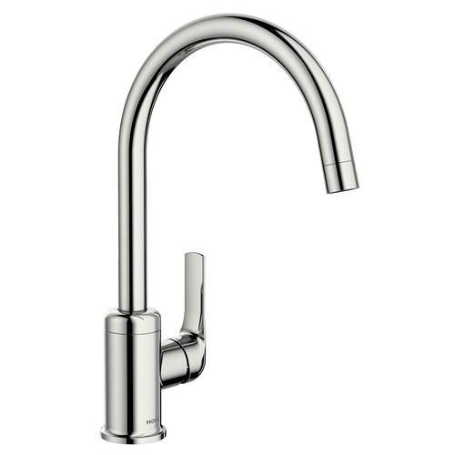 Moen 87446 Charmant Series Kitchen Faucet, 1.5 gpm, Stainless Steel, Chrome Plated, Deck Mounting, Lever Handle