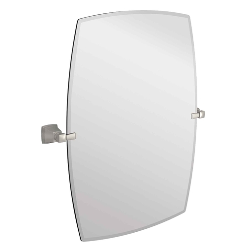 Boardwalk Series Mirror, Rectangle, 22.79 in W, 26 in H, Brushed Nickel Frame, Post Mounting