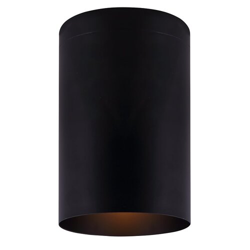 AGNA Flush Mount Light, 40 W, 1-Lamp, Type A Lamp, Black Fixture, Matte Fixture