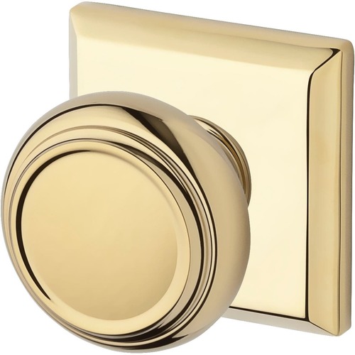 Full Dummy Traditional Knob and Traditional Square Rose Lifetime Brass Finish