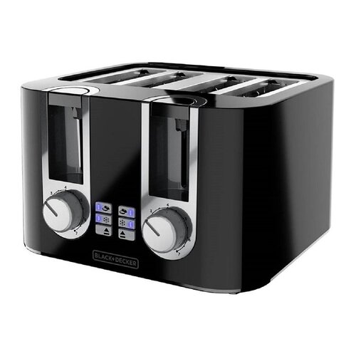Black+Decker TR0045B Toaster, 850 W, 4 -Slice, 7, Black