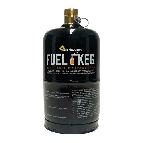 Empty Fuel Keg Tank, Propane, 16 oz Black