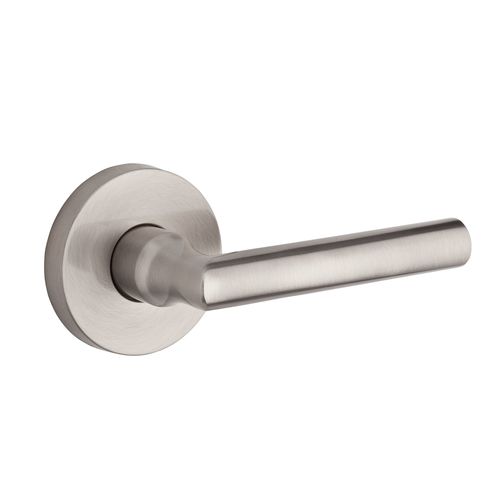 Passage Tube Lever and Contemporary Round Rose with 6AL Latch and Dual Strike Satin Nickel Finish