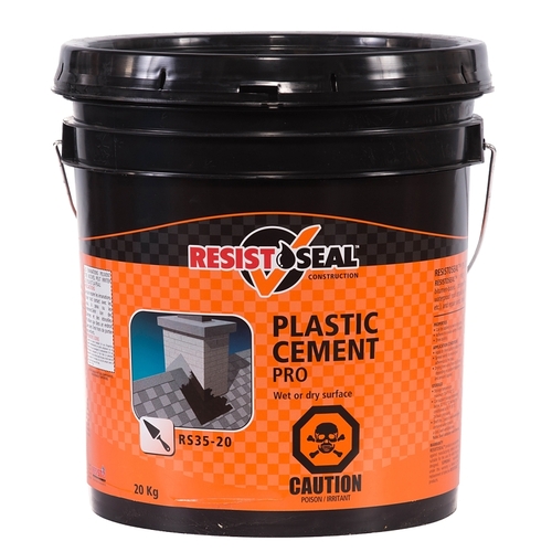 Resistoseal 53015 Pro Plastic Cement, Black, Liquid, 44 lb