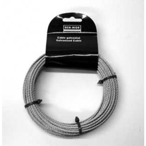 Ben-Mor 81034 Aircraft Cable, 1/8 in Dia, 100 ft L, 340 lb Working Load, Carbon Steel, Galvanized