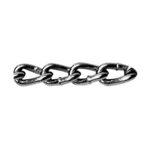 Ben-Mor 51022 Twist Link Chain, #2/0, 75 ft L, 520 lb Working Load, Carbon Steel, Zinc