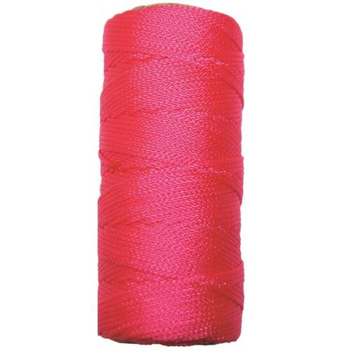 Mason and Chalkline Twine, #18 Dia, 200 ft L, Nylon, Pink