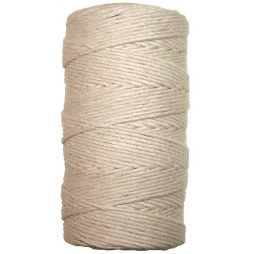 Twine, #15 Dia, 300 ft L, Cotton, White, Tube