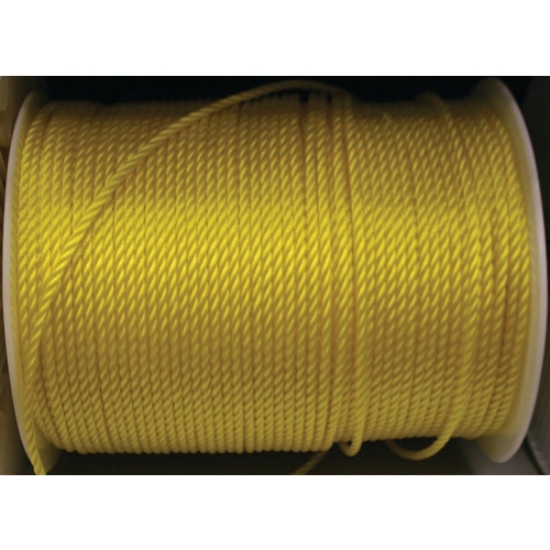 Rope, 1/4 in Dia, 1300 ft L, Polypropylene, Yellow