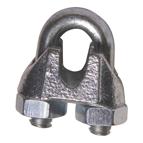 Wire Rope Clip, 1/4 in Dia Wire Rope, Steel, Zinc