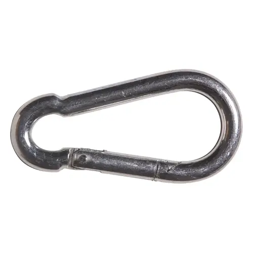 Carbine Snap Hook, 3/16 in, 100 lb Working Load, Steel, Zinc