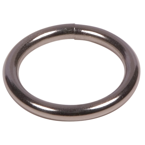 Round Ring, 1-1/4 in Dia Ring, Steel, Nickel-Plated