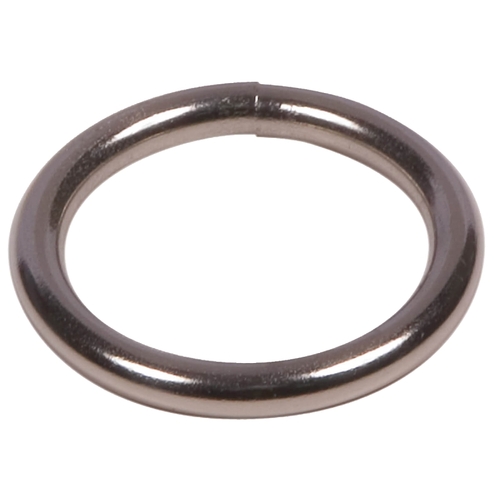 Round Ring, 2 in Dia Ring, Steel, Nickel-Plated