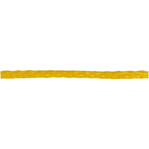 Rope, 1/4 in Dia, 50 ft L, Polypropylene, Yellow