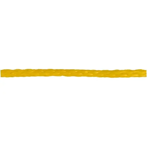 Rope, 1/4 in Dia, 50 ft L, Polypropylene, Yellow