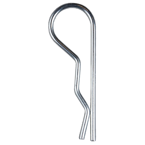 Hair Pin Clip, 5/32 in Dia Pin, 3 in L, Steel, Zinc