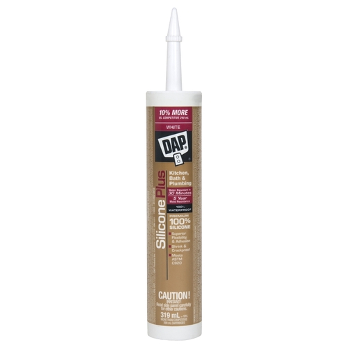 Bath and Kitchen Sealant, White, 319 mL Cartridge