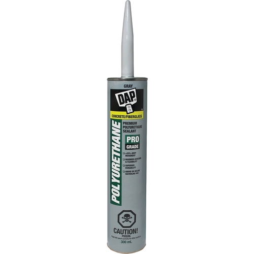 Polyurethane Adhesive, Gray, 2 to 4 days Curing, 40 to 110 deg F, 300 mL Cartridge