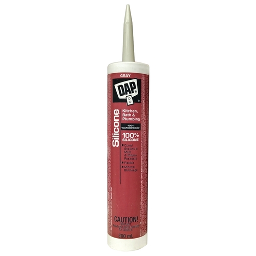 Kitchen and Bath Sealant, Gray, 24 hr Curing, -35 to 140 deg F, 300 mL Cartridge