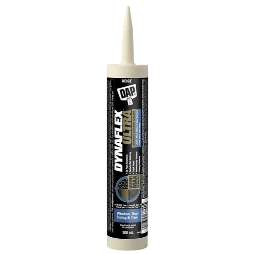 DAP 7079874152 DYNAFLEX ULTRA Advanced Exterior Sealant, Beige, 7 to 14 days Curing, 5 to 37 deg C, 300 mL Cartridge