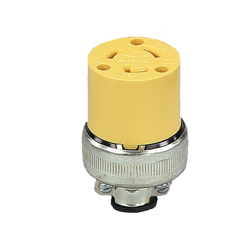 Arrow Hart 2354-BOX Locking Connector, 2 -Pole, 20 A, 250 V, NEMA: NEMA L6-20, Yellow