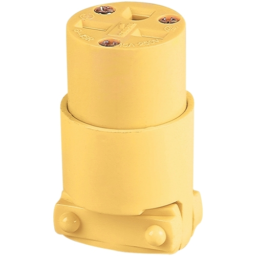 Electrical Connector, 2 -Pole, 15 A, 250 V, NEMA: NEMA 6-15, Yellow