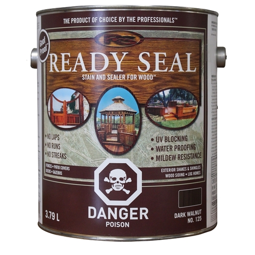 Ready Seal 125C Wood Stain and Sealant, Dark Walnut, 1 gal
