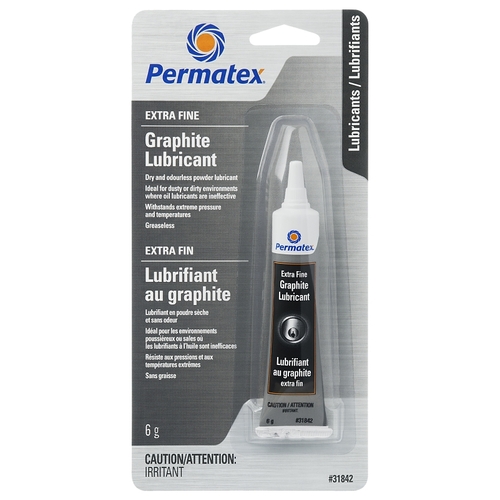 PERMATEX 31842 Graphite Lubricant, 6 g Tube, Powder Gray