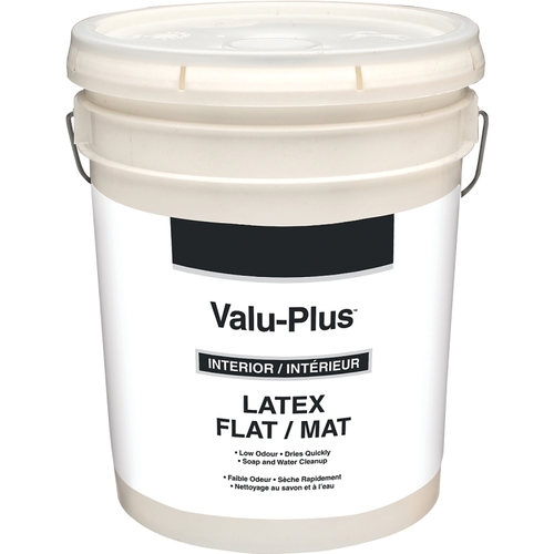 Value-Plus 257-5GAL Interior Paint, Flat Sheen, Dover White, 5 gal, Pail, 350 to 400 sq-ft Coverage Area