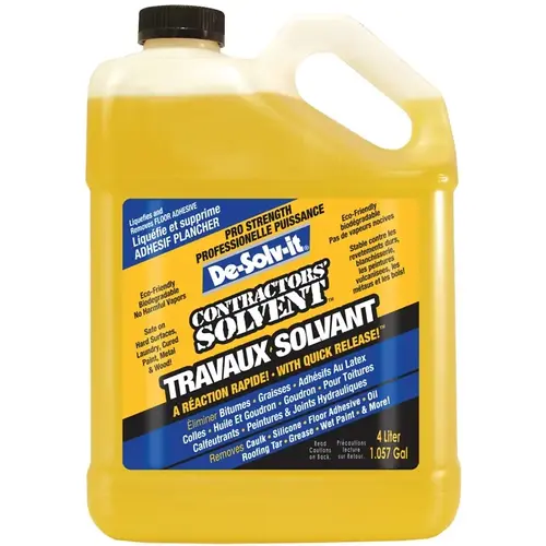 Contractor Solvent, 1 gal, Liquid, Citrus, Clear/Orange