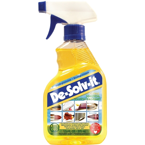 De-solv-it 11852 Citrus Solution, 12.6 oz Bottle, Liquid, Citrus, Clear/Orange
