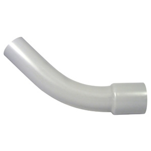 Conduit Elbow, 45 deg Angle, 3/4 in Bell, PVC, Gray