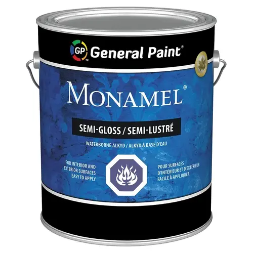 Monamel 34-020-16 Exterior Paint, Semi-Gloss, White, 1 gal