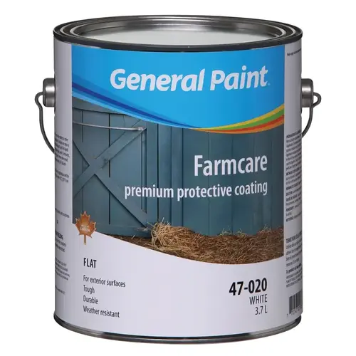 47-020-16 General Purpose Farm Paint, Flat, White, 1 gal, 250 to 330 sq-ft Coverage Area - pack of 4