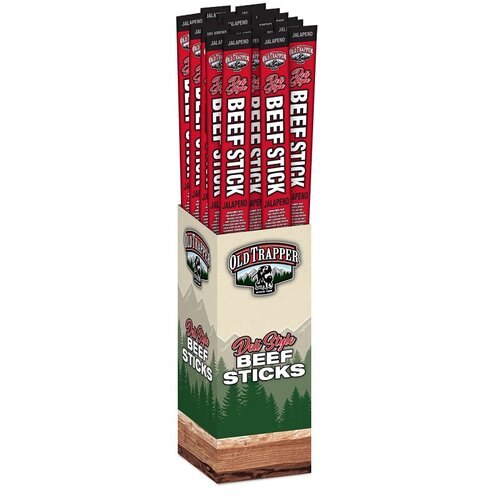 Old Trapper 30240T-XCP26 Deli-Style Beef Stick, Jalapeno, 1.75 oz - pack of 26