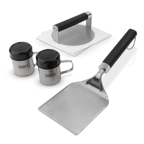 Weber 3400061 Smashed Burger Set, Stainless Steel Blade, Stainless Steel
