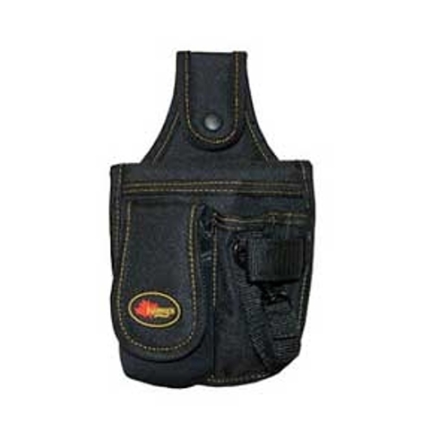 Tool Works Series Tool and Cell Phone Holder, 4-Pocket, Polyester, Black