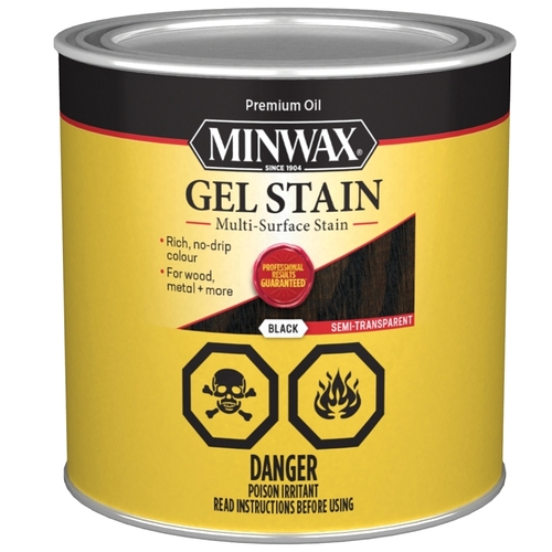 660920000 Gel Stain, Black, Liquid, 1 qt, Can