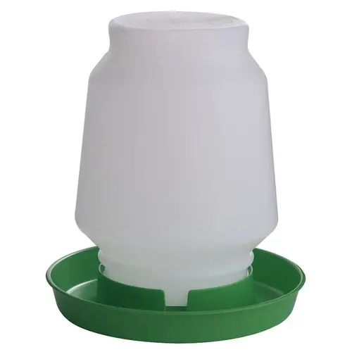 Poultry Fount, 1 gal Capacity, Plastic, Lime Green, Screw-On Mounting