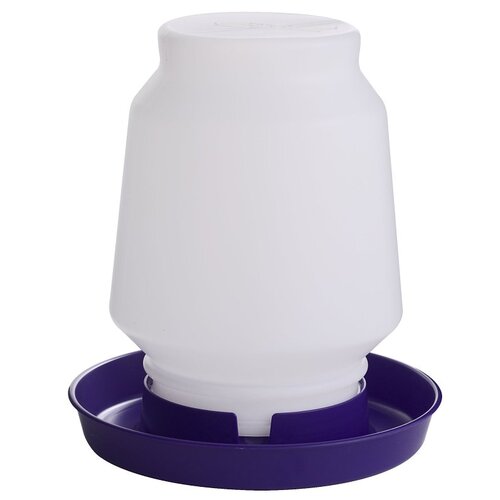 Poultry Fount, 1 gal Capacity, Plastic, Purple, Screw-On Mounting