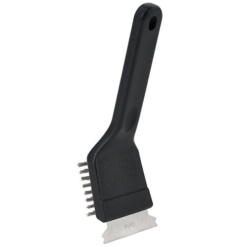 Grill Brush with Scraper, Stainless Steel Bristle, Plastic Handle, 8 in L