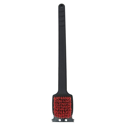 Grill Brush, Nylon Bristle, Red Bristle, Plastic Handle, 18 in L