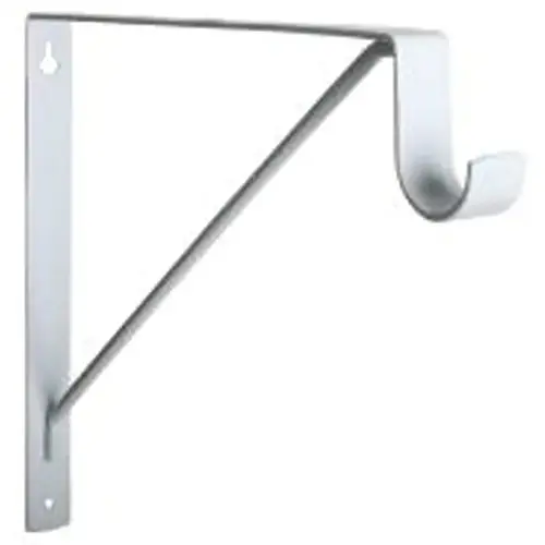 Knape & Vogt 1195 WH KV 1195 Heavy-Duty Closet Rod and Shelf Bracket, 500 lb, 10 in H, Steel Bright