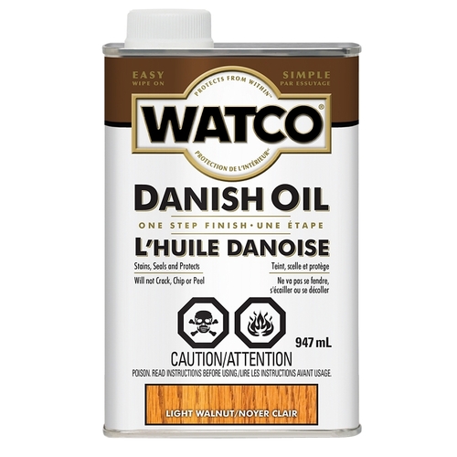 Danish Oil Transparent Light Walnut Oil-Based 1 qt Light Walnut