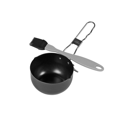 Kickstand Sauce Pot and Baster, Silicone/Steel, 13.386 in OAL