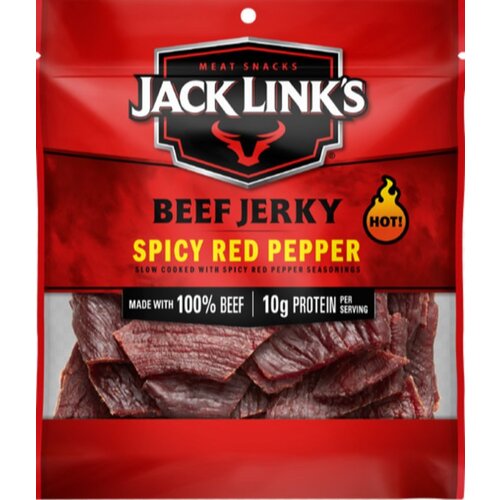Jack Link's 10000039733 10000039730 Beef Jerky, Spicy Red Pepper, 2.85 oz Bag