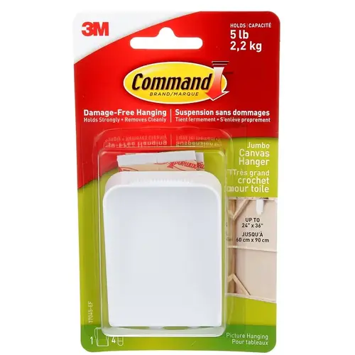 Canvas Picture Hanger Command Plastic Coated White 5 lb Plastic Coated