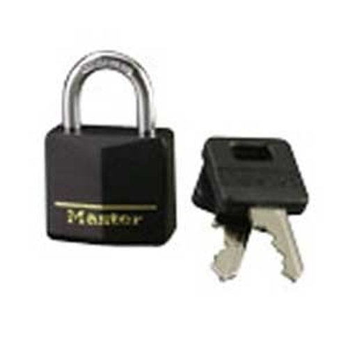 Padlock 1-3/16" W Vinyl Covered 4-Pin Cylinder Black