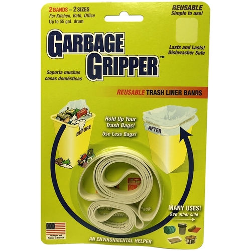 Garbage Gripper 530 Trash Liner Bands Flat Top White
